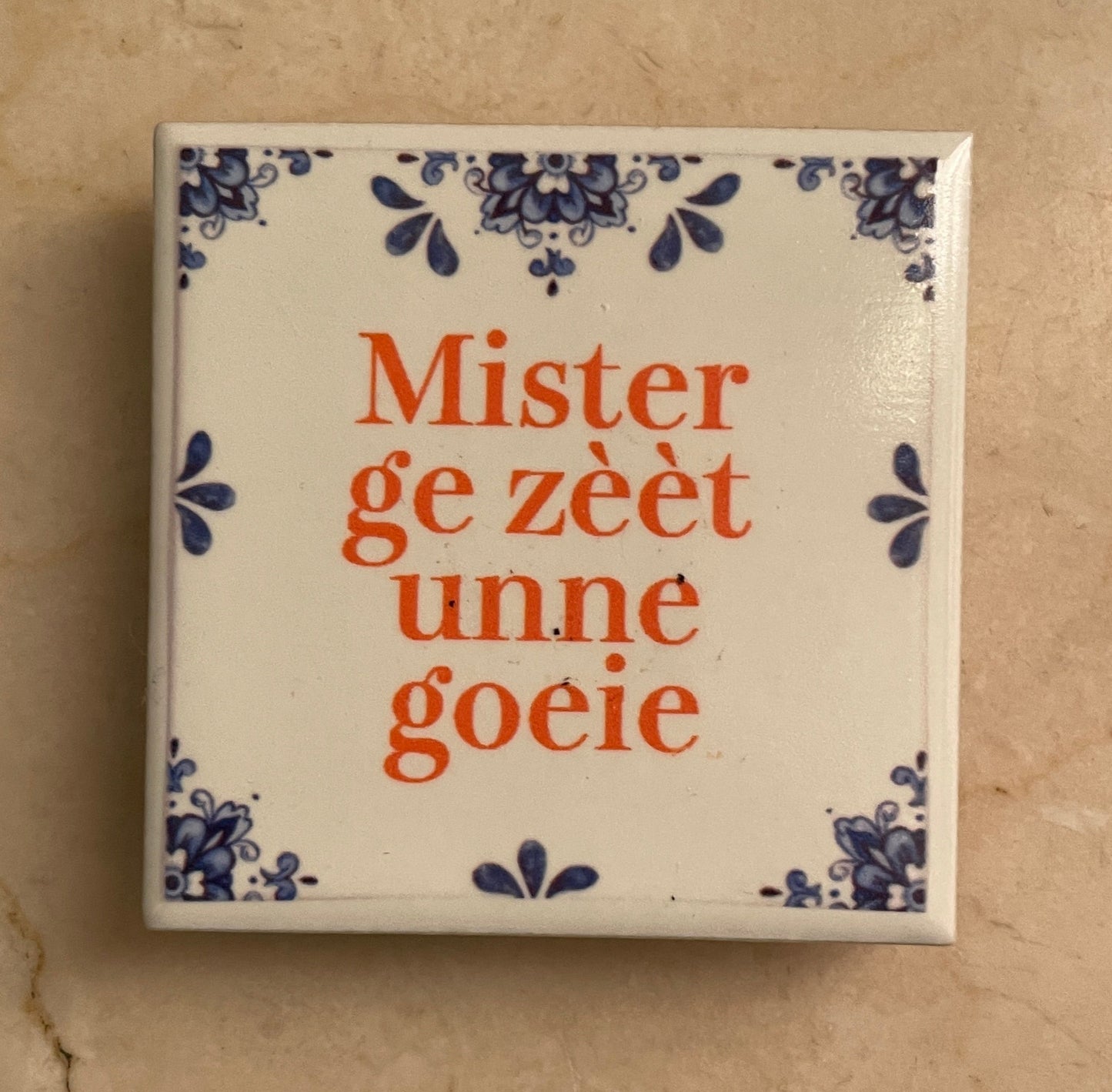 Tegel magneetje meester en Juf